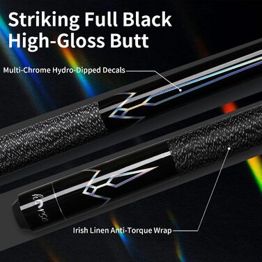 Більярдний кий Horse Billiard з наконечниками 13 мм, 147 см, 2 рукавички та 2 крейди, для дорослих, акорн/горіх, 540г