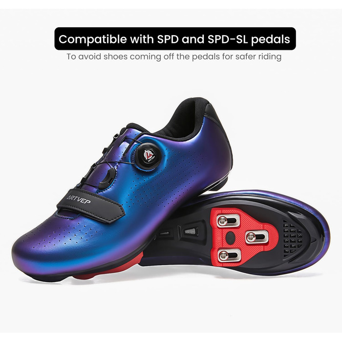 Велотуфлі для чоловіків та жінок, шосейні та MTB, сумісні з педалями Look SPD, SPD-SL, Delta Lock, Peloton, синього кольору, 47 EU