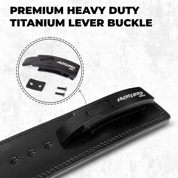 Понти лише для сильних: Пояс для важкої атлетики Hustlers Only з пряжковою застібкою, шкіряний, для пауерліфтингу, бодібілдингу, кросфіту, 10 мм, для чоловіків та жінок, чорний