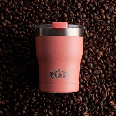Термочашка Beast 550 мл з нержавіючої сталі, подвійні стінки, багаторазова, з 2 трубочками та щіткою, для кави та айс-кави, BPA-free, дизайн Квітка