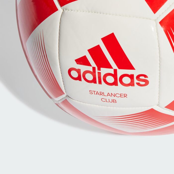 Футбольний м'яч adidas Starlancer CLB, машинна прошивка, розмір 3, біло-червоний