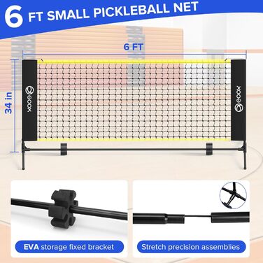 Набір для піклболу GOOX 6FT: портативна сітка для гри в приміщенні та на вулиці