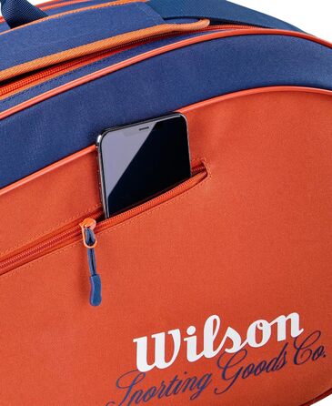 Сумка для тенісних ракеток Wilson Roland Garros Team 6: на 6 ракеток, велика кишеня для одягу, Clay/Navy