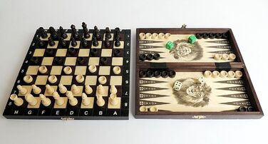 3-в-1 Шахи, Нарди, Шашки Master of Chess | Дорожній набір 26 см | Ручна робота для дітей і дорослих