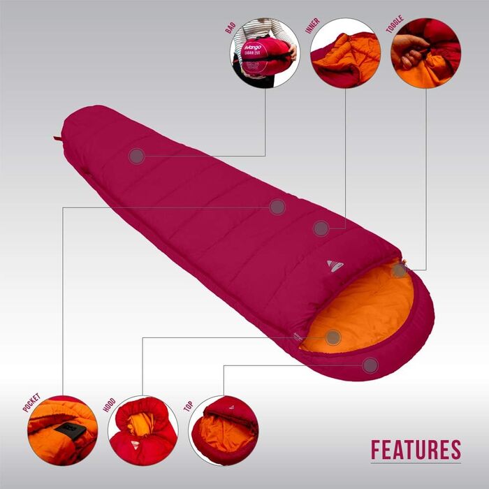 Спальний мішок Vango Cadair 250W Raspberry