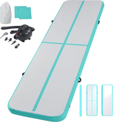 Надувна гімнастична килимок LSLIFE для дому, 5м, з електричним насосом. Підходить для гімнастики, йоги, тренувань дітей. Товщина 10см.