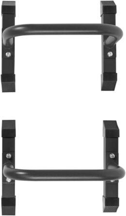 Паралетси для фітнесу GORILLA SPORTS, сталеві, 2 шт, 46x39x30 см, до 200 кг, нековзні, для віджимань, стійки на руках, калістеніки, чорні