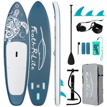 Надувне SUP-борд FEATH-R-LITE з аксесуарами для SUP, мультифункціональний, для дорослих та підлітків, сірий FR06