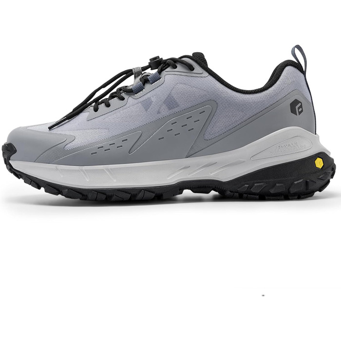 Черевики для трекінгу FitVille для чоловіків, широкі, Slip-On, Outdoor, з дихаючим матеріалом, для трейлраннінгу, з гнучкою застібкою, розмір 40-50 (42.5 EU, сірий)