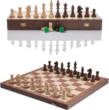 Набір для шахів Tournament Schach Spiel Set NO. 6 | Master Of Chess | Шаховий набір з дерев'яною шахівницею 54x54 см | З шаховими фігурами Staunton з горіха та ясену | Преміум якість