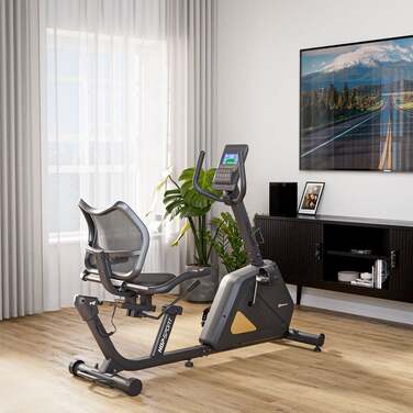 Горизонтальний велотренажер Hop-Sport HS-4500L Arkil чорно-золотистий