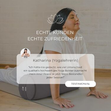 Йога-болстер Inner Peace: довге подування для йоги з органічної дінкової вати, виготовлено в Німеччині. Зручний знімний чохол з 100% органічної бавовни (антрацит, великий)