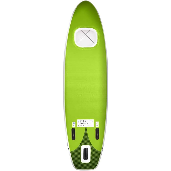 Надувна SUP-дошка для дорослих vidaXL 300x76x10 см, зелена, комплект для серфінгу та падлбордингу