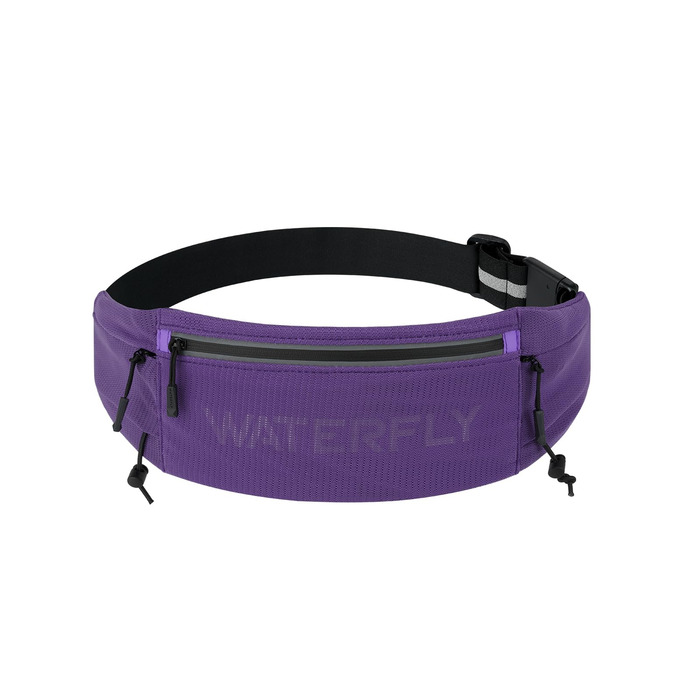 Поясна сумка для бігу WATERFLY: триатлон, марафон, тримач для телефону та номеру (фіолетова)