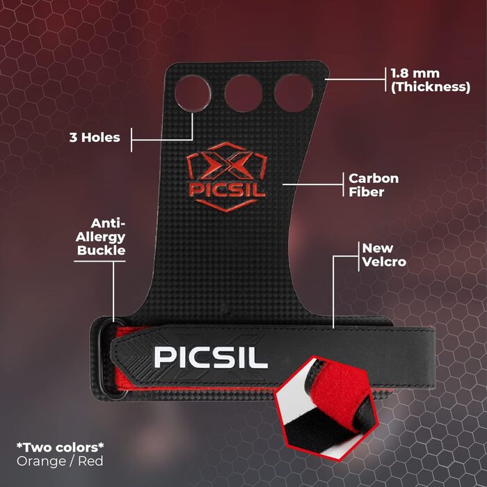 Тренувальні рукавички PICSIL RX для крос-тренінгу, карбонові грипси, унісекс, для фітнесу, боксу, важкої атлетики, захист від мозолів та розривів