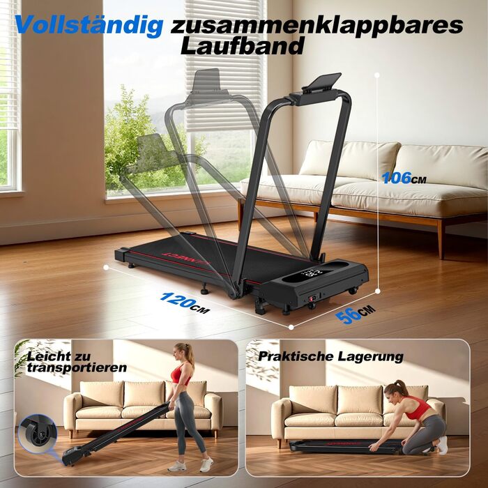 Vannect Walking Pad: Бігова доріжка для дому, 1-12 км/год, регулювання нахилу 9%, тихе, з LCD-дисплеєм, дистанційне керування + додаток, до 150 кг