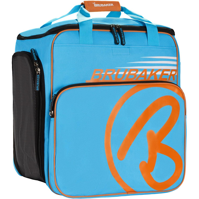 Чохол для лижних черевиків BRUBAKER з відділенням для шолома та рюкзак Super Champion Limited Edition (синьо-помаранчевий)