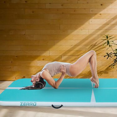CCLIFE Airtrack Tumbling Mat - килимок для гімнастики, розкладна, з електропомпою, 1/3/4/5м, товщина 10/20см, зелений