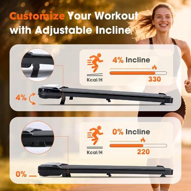 Бігова доріжка Alphaflow Walking Pad для дому та офісу з нахилом 4%, LED-дисплеєм та дистанційним керуванням