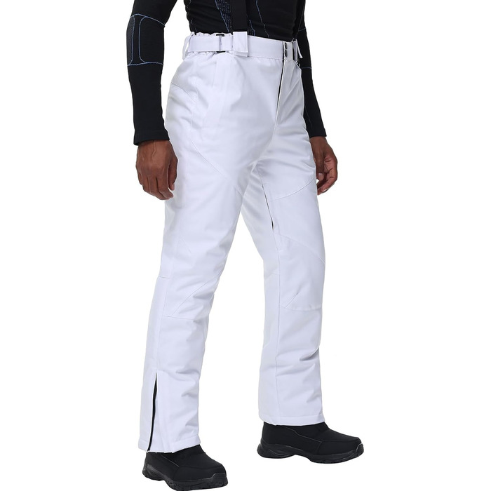 Комплект гірськолижний чоловічий HOTIAN: куртка та штани, водонепроникний, дихаючий, знімний капюшон, для сноуборду та гірськолижного спорту (S, BK+WT)