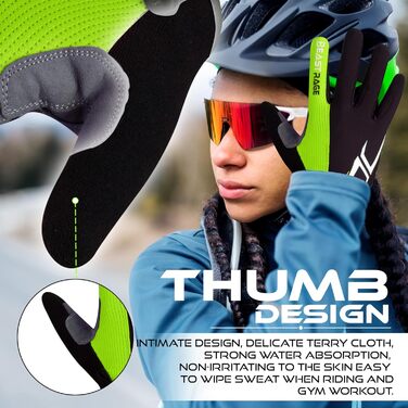 Велосипедні рукавички Beat Rage для чоловіків та жінок, повні пальці, гелеві, антиковзкі, амортизуючі, для важкої атлетики, фітнесу, MTB, (S, повний палець)