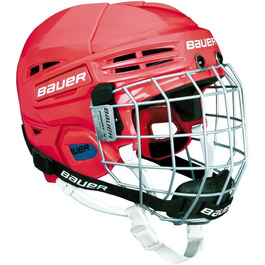 Дитячий хокейний шолом Bauer Prodigy з захисною решіткою, червоний, універсальний розмір