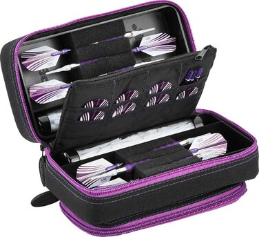 Футляр Casemaster Plazma Pro для 6 дротиків (м'які та сталеві), з великою передньою кишенею для телефону, відділеннями для насадок, амазонітовий кант