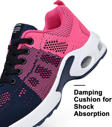 Жіночі кросівки для бігу Hitmars: спортивне взуття з повітряною подушкою, антиковзаючі, для вулиці, бігу, фітнесу. Розміри EU 36-46. Кольори: чорний, рожевий, червоний, оранжевий, фіолетовий, білий.