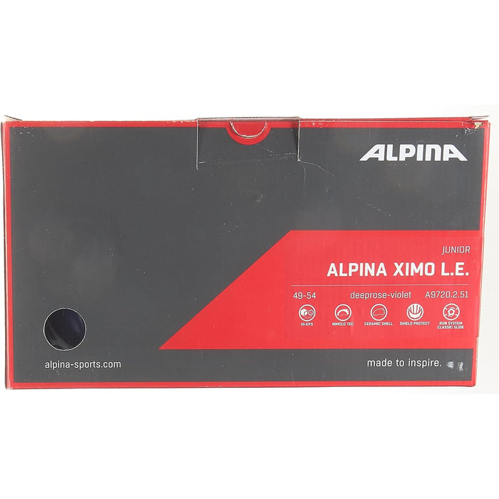 Дитячий велосипедний шолом ALPINA XIMO L.E., легкий, ударостійкий, з LED-підсвіткою, deeprose-violet матовий, 49-54 см