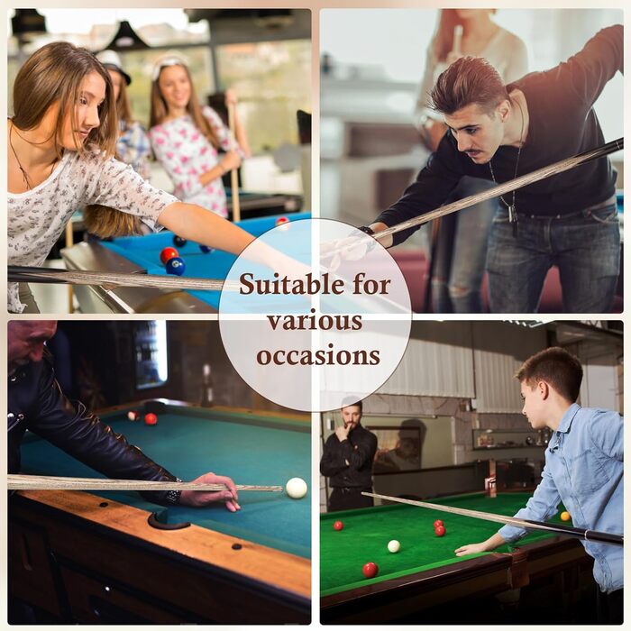 Кістьова кій для більярду Kmise 3/4: професійний більярдний кій з 4 фасками, 18/19 мм, вага 567.0 г, комплект з 2 подовжувачами, для дорослих