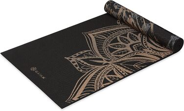 Йогамат Gaiam Premium 6 мм - двостороння, товста, нековзна для йоги, пілатесу та вправ на підлозі (172,7 x 61 x 6 мм) з бронзовим медальйоном