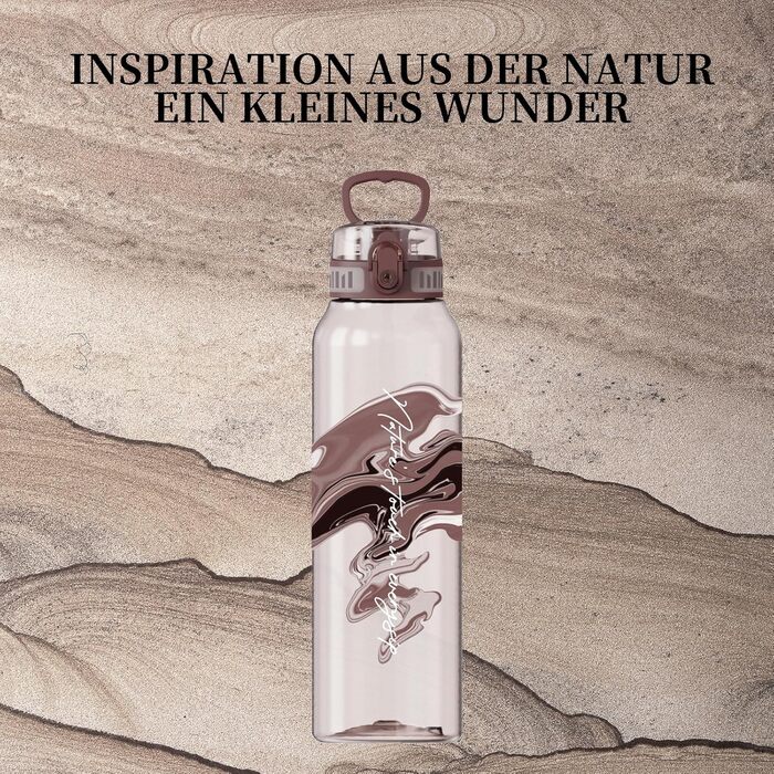 Дитяча пляшка для води UZSPACE 600 мл, спортивна, непроливальна, з одноручним керуванням, для газованої води, можна мити в посудомийній машині, для школи та активного відпочинку, білий колір