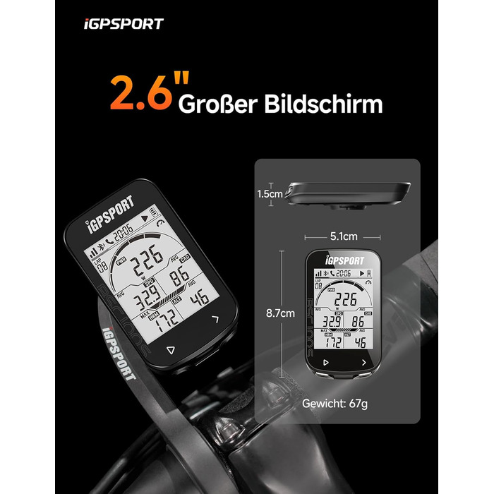 Велокомп'ютер iGPSPORT BSC100S, бездротовий, 2.6