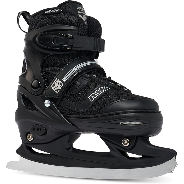 Інлайнери роликові ковзани RAVEN 2в1 для дітей та дорослих, регульовані (34-37), чорний/хром, з лезами