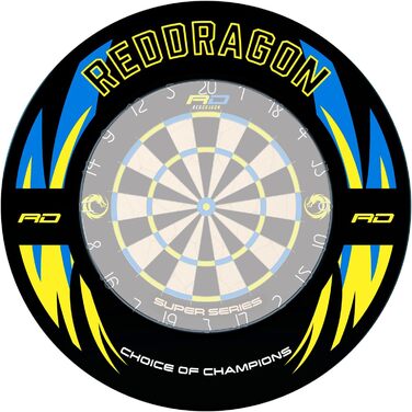 Професійний набір дартсу Red Dragon Razor Edge – турнірна якість, міцна мішень з дизайном дракона, 2 латунні дротики зі сталевими наконечниками, Super Series