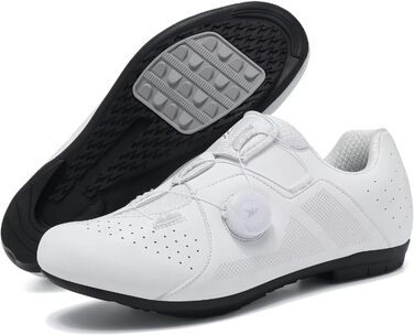 Шкарпетки для шосейного велосипеда для чоловіків – легкі, дихаючі, сумісні зі штифтами для тривалих поїздок та комфорту на весь день (48.5 EU, Білий)