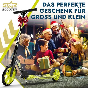 Самокат STAR SCOOTER алюмінієвий, для дітей і дорослих, великі колеса 205 мм, для хлопчиків і дівчат від 6 років, міський, XXL дека
