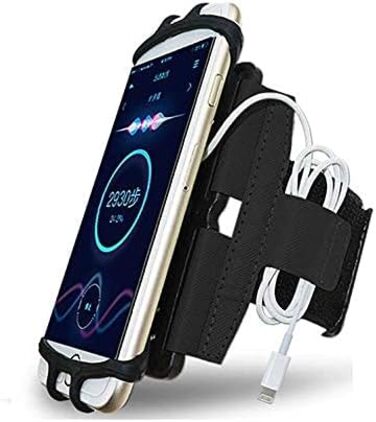 Спортивна стійка для смартфонів CoverKingz 4.0-7.0 дюймів - спортивний браслет-тримач для телефону з кишенькою для ключів, чорний