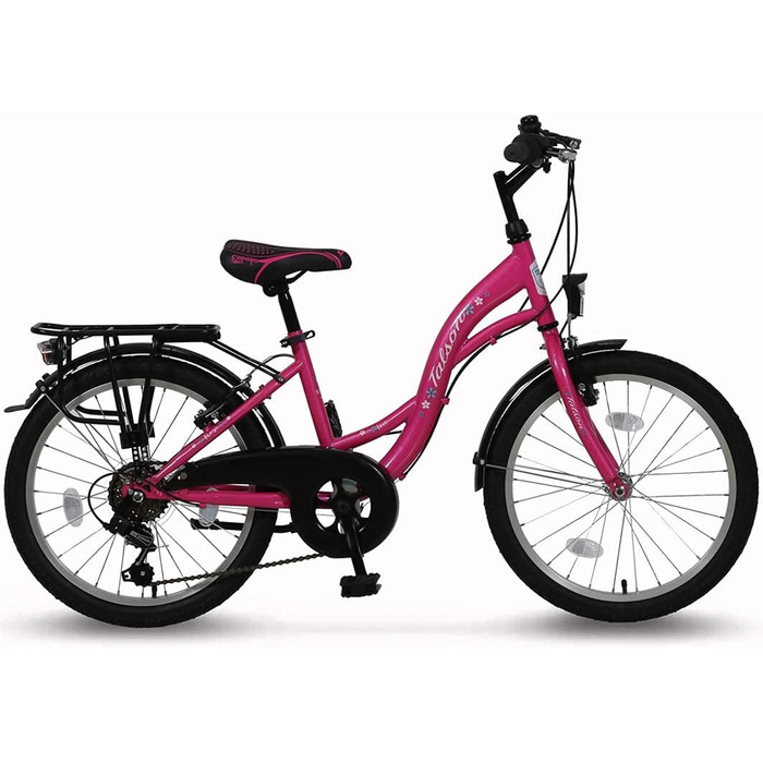 Дитячий велосипед 20 дюймів, 6-швидкісний, Shimano, алюмінієві ободи, рожево-білий TMU