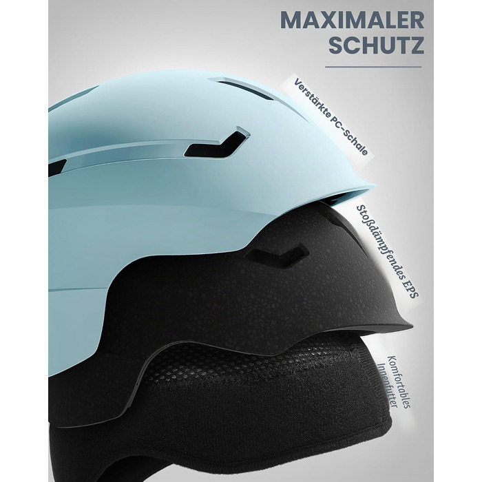 Шолом для лиж та сноуборду OutdoorMaster з OTG-маскою для дорослих, Matte Minze, розмір L (58-61 см)
