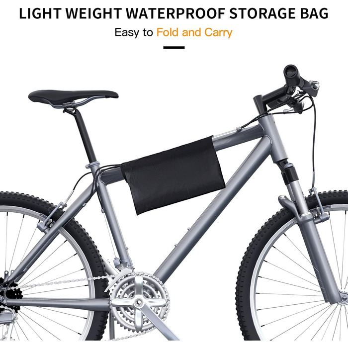 Водонепроникний захисний чохол для велосипеда та електровелосипеда на 2 велосипеди з отворами для замка – з сумкою для зберігання – чорний