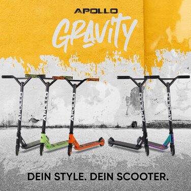 Самокат трюковий Apollo Gravity Black Shiny для дітей та підлітків від 6 років