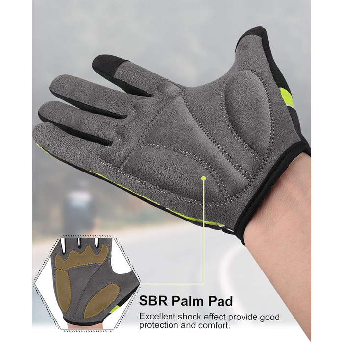 Велосипедні рукавички без пальців для MTB, фітнесу: дихаючі, з антиковзаючим покриттям, амортизуючі, для жінок та чоловіків, розмір M, зелені