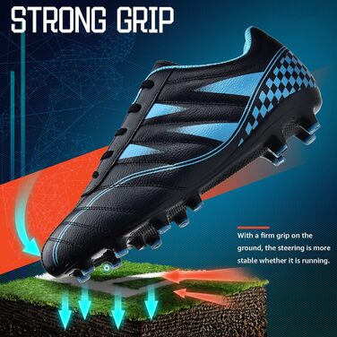 Дитячі футбольні бутси Littleplum - Outdoor, Athletic, Soccer, блакитний та зелений (36 EU, A Schwarz Blau)