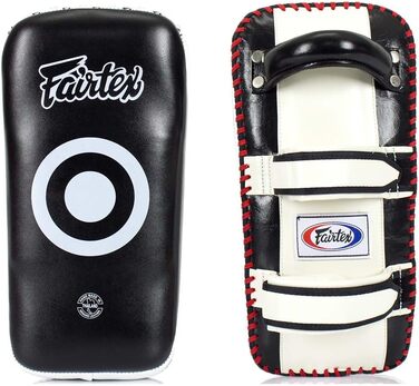 Тайські лапи Fairtex KPLC2, чорні-білі, для кікбоксингу, боксу та ММА