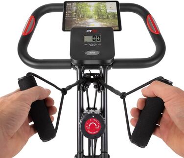 Складаний велотренажер FITFIU Fitness BEST-320 з сидінням, спинкою, еспандерами, 8-рівневим опором, пульсометром, маховик 8 кг, до 120 кг