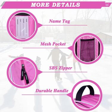 Сумка для роликів та ковзанів для дітей та дорослих (28-45 EU), рожева, L