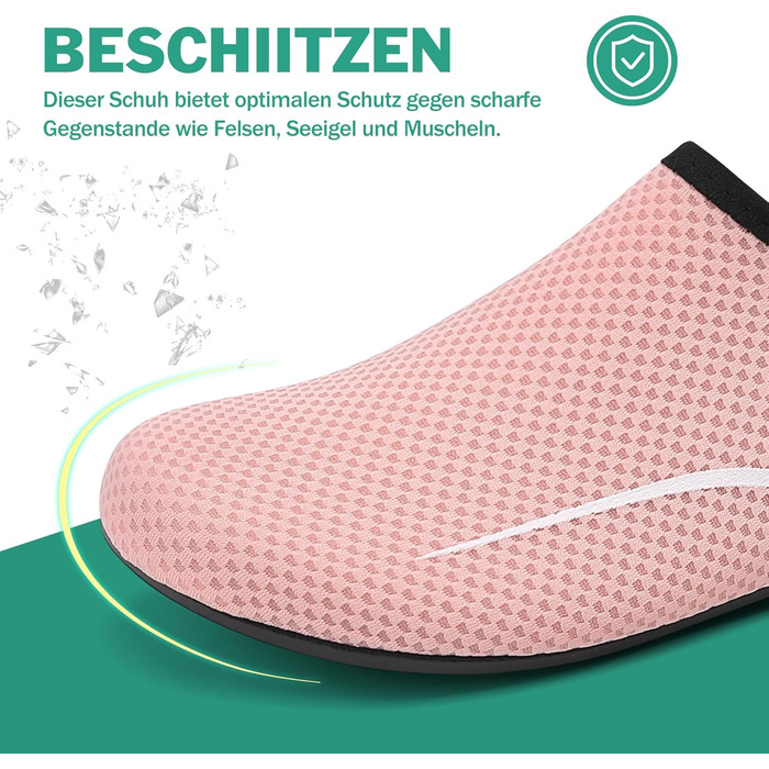 Шкарпетки для плавання та водних видів спорту, дихаючі, швидковисихаючі, унісекс, розмір 34-47, колір рожевий