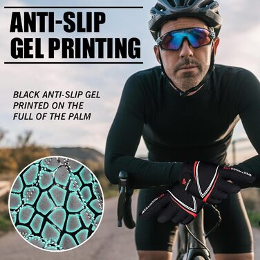 Велосипедні рукавички Westwood Fox Vofinger з антиковзаючою поверхнею та підтримкою сенсорного екрану, амортизуючі рукавички для гірського велосипеда, шосе, перегонів, велоспорту та спорту для чоловіків та жінок (M, червоні)