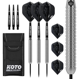 KOTO Kingcontrol 90% Дартс комплект, чорний, 3 дротики, кейс, кільцевий грип